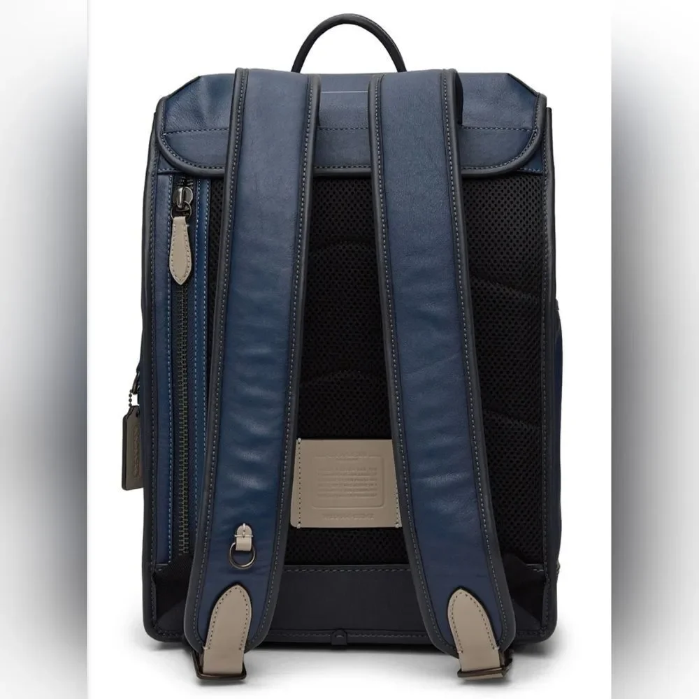 Coach 1941 Black & Navy League Leather Backpack NWT